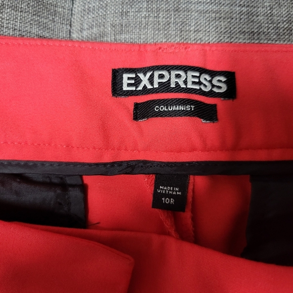 Express Womens Columnist Ankle Pants Size 10 Dark Coral - Picture 2 of 6
